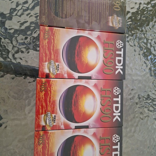 TDK 90 video cassettes sealed, pack of 4