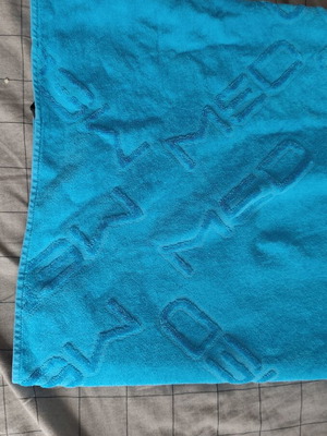 Beach towel med used, blue color, 135x87 cm