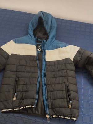 Children's hooded jacket for boys 4-6 years, black white blue