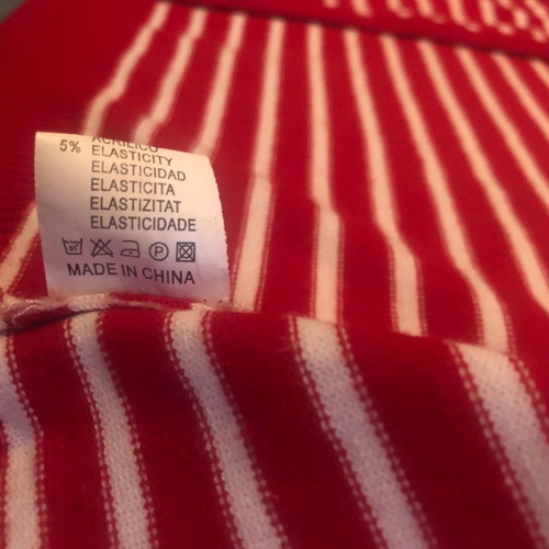 Карирана жилетка употребявана бяло-червена, размер L/XL