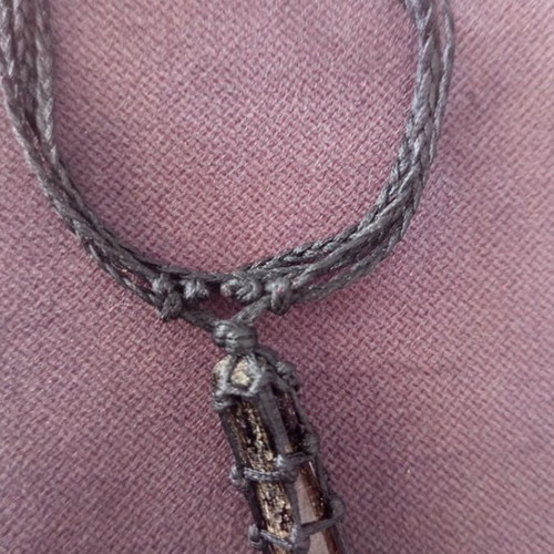 Tourmaline necklace new, raw black crystal protection