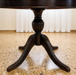 Extendable wooden round dining table 1960s