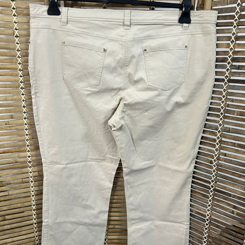 Frank Walder Beige Cropped Trousers, Size 48