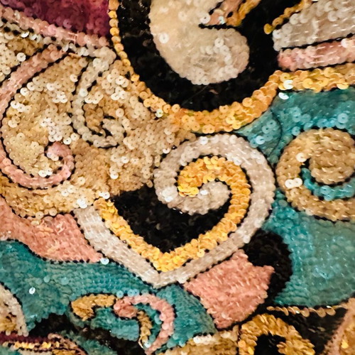 Mary Jane fitted blouse like new with colorful sequins