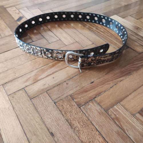 Leopard belt with studs like new, brown, size 110
