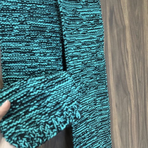 Knitted handmade scarf new green
