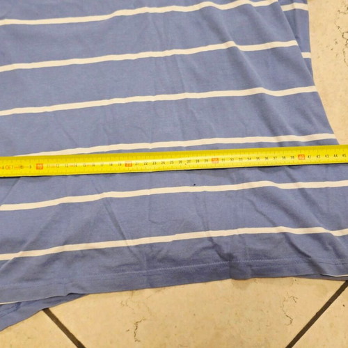 Benetton striped polo shirt, blue and white, size M