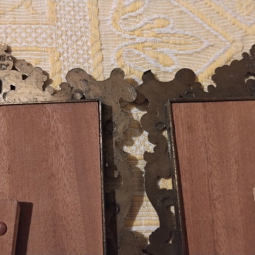 Vintage Italian bronze frames pack with 4 authentic period photos 1900-1920