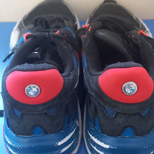 Puma BMW athletic shoes used, size 42, black and blue
