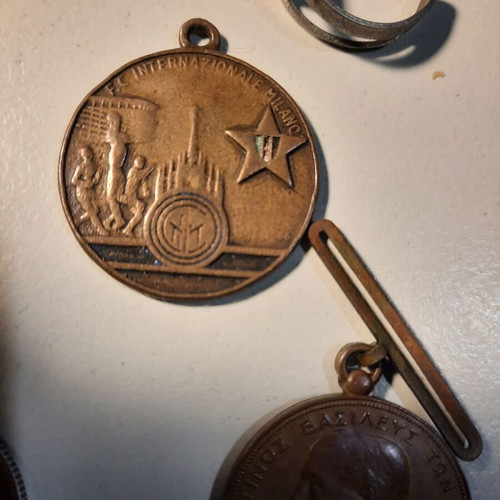 Commemorative medals used, Inter Milan 1970s and 1913 Greco-Bulgarian War