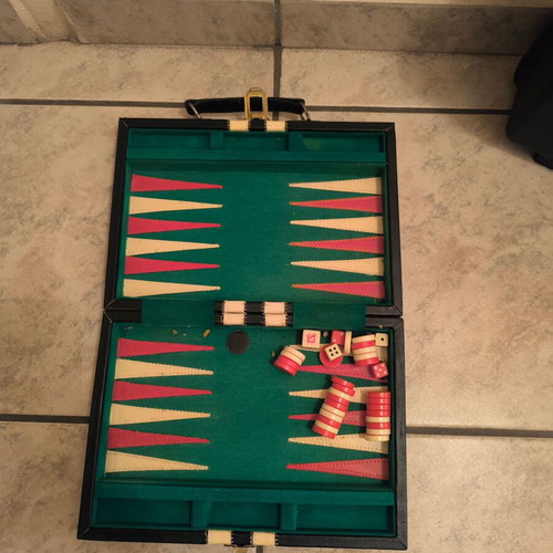Backgammon leather case like new