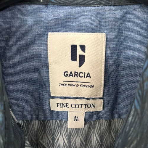 Garcia Fine Cotton Patterned Shirt Size M, blue