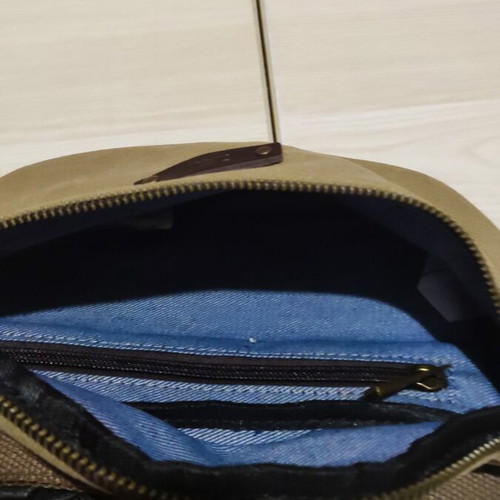 Zede Bolivar fanny pack new, beige canvas with leather details