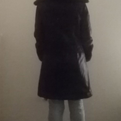 Leather coat new, size medium, black