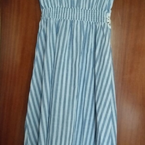 Summer sleeveless midi/maxi dress like new, blue and white stripes