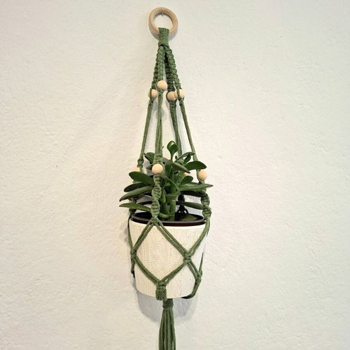 Handmade Macrame Plant Hanger for Pots up to 15 cm, 63 cm Long