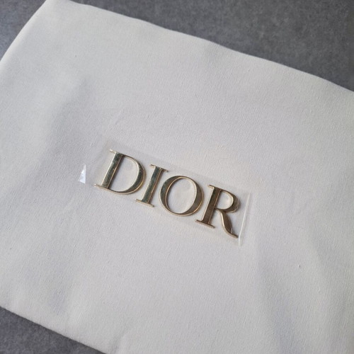 Dior White Makeup Pouch New, Cosmetic Bag with Gold Details