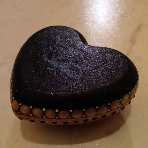 Decorative heart handmade, gypsum, hand-painted