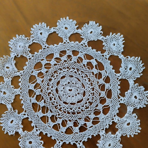 Handmade Traditional Needle Lace White Doily