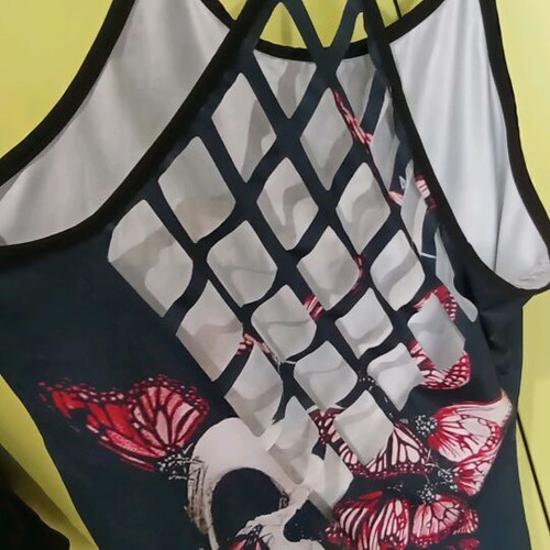 Elastic top like new, medium and large, black and red