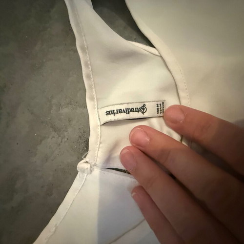 Stradivarius white top with double fabric, new