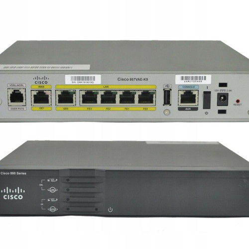 Cisco 867VAE-k9 router used with complete accessories