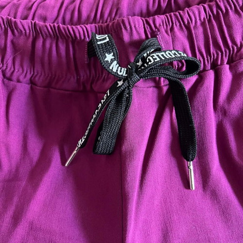 Dress2unDress women's elastic fabric jogger pants in magenta, new, plus size 3XL