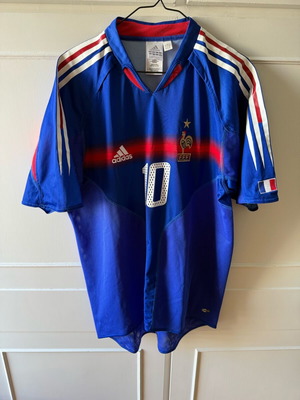 France national team jersey Zidane Euro 2004 Medium wide, authentic