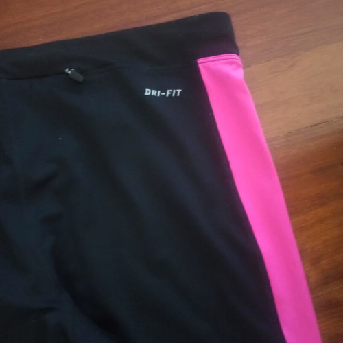 Nike Dry Fit women's sports leggings used, size Large, black and pink