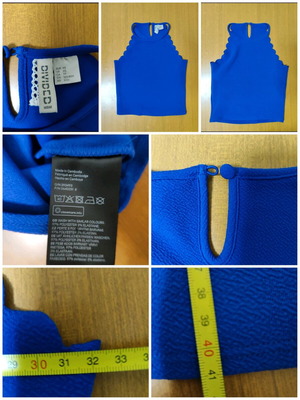 H&M Halterneck Top Women XS like new, cobalt blue