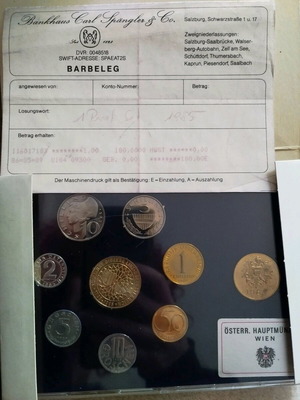 Συλλεκτικό σετ νομισμάτων Αυστρίας 1985 καινούργιο Proof