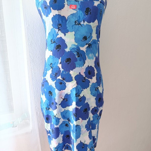 Strapless Mini Dress Superdry like new, white and blue