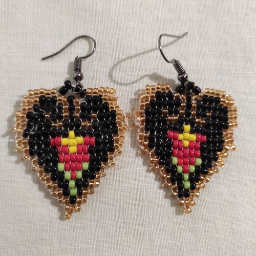 Handmade knitted beaded earrings new