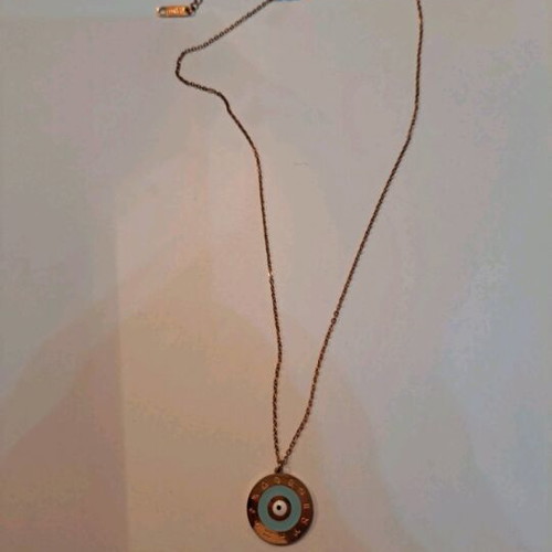 Women's necklace with evil eye like new, turquoise and gold colors