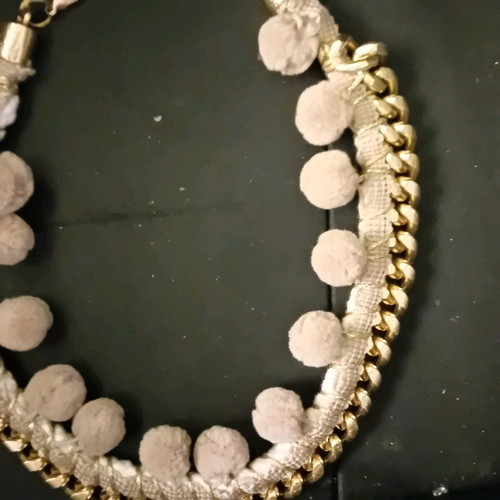 Necklace with chain and tassels like new handmade