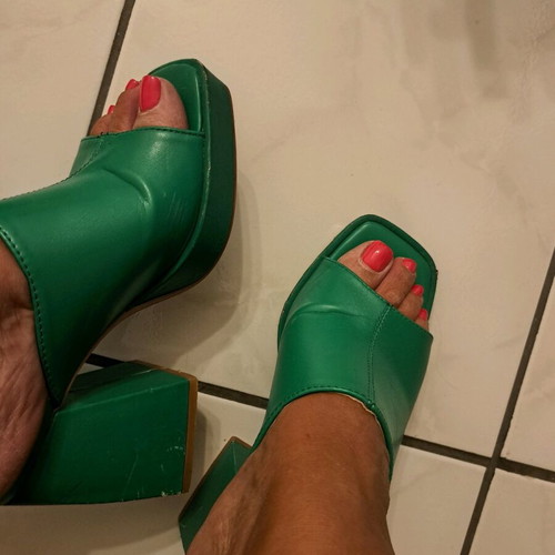 Mules green used, size 36