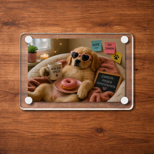 Acrylic fridge magnet "Zero Productivity" new