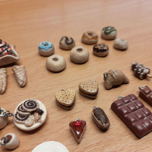 Handmade polymer clay elements new, miniature sweets