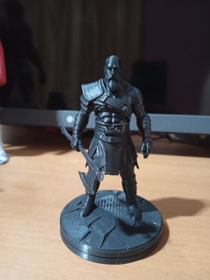 Kratos figure, black, ready to paint