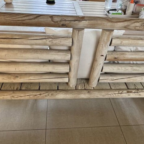 Wooden outdoor sofa, waterproof, natural wood