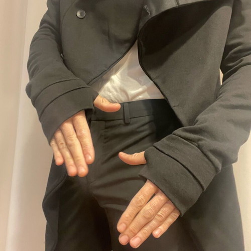 Gabbiano modern jacket/trench coat used, size Large, black