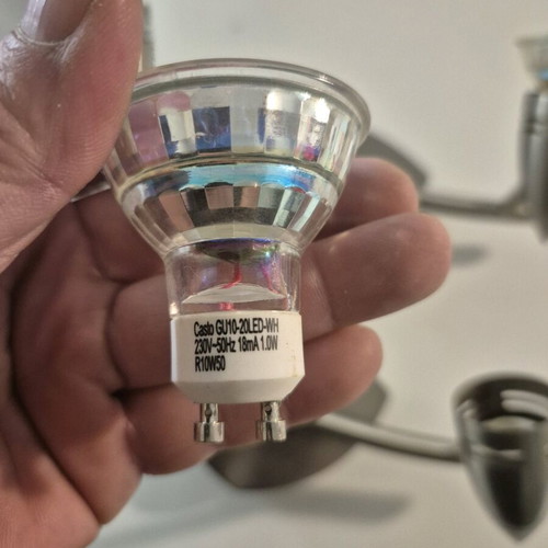 Bright Night double spot wall-ceiling light used, chrome metal GU10