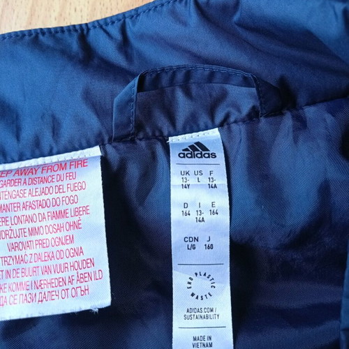 Adidas boys' jacket 13-14 years 164cm like new blue