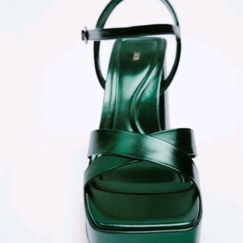 Zara green platform sandals new size 41