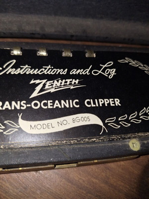 Zenith Trans-Oceanic Clipper 8G005 like new, shortwave radio