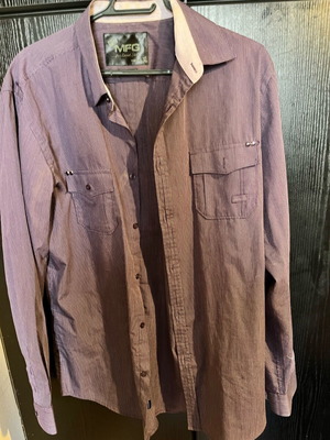 Men's shirt XL with BOXNOW like new, thin burgundy/purple stripe