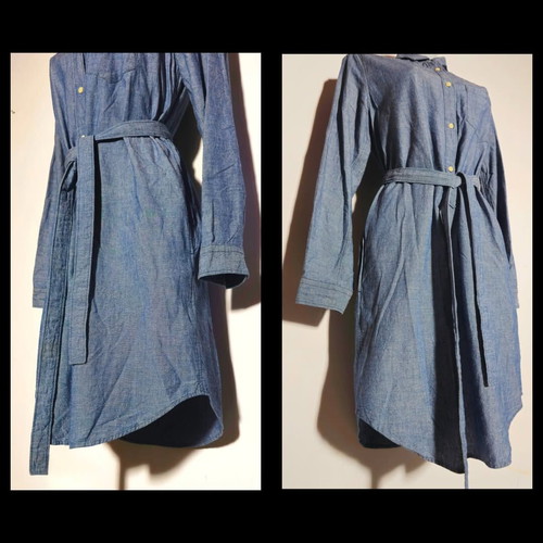 Gap shirt dress with pockets and belt like new, size M, blue