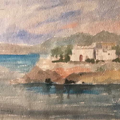 P. Makris pastel painting like new, medium size 40x55