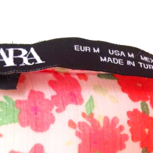 Γυναικείο φόρεμα Zara φλοραλ Medium σαν καινούργιο, κόκκινο ροζ