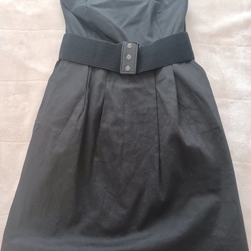 Mini dress strapless used Pink Woman large black with belt